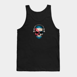 Dark Skull Deejay with Cuban Flag Tank Top